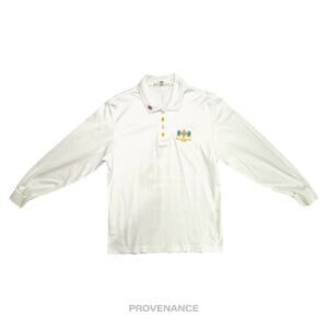 🔴 Balenciaga Golf Polo Shirt - White Embroidered Checker M